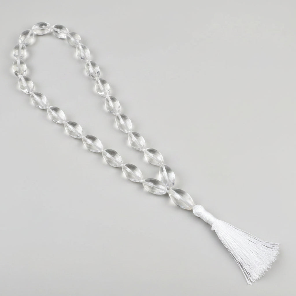 Sphatik Lingam Shaped Beads Mala-167 gms