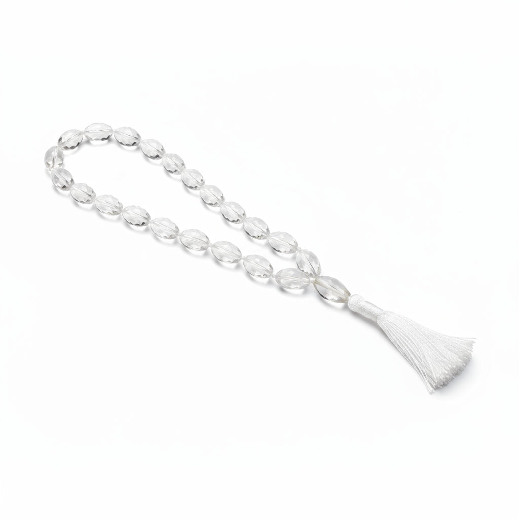 Sphatik Lingam Shaped Beads Mala-125 gms