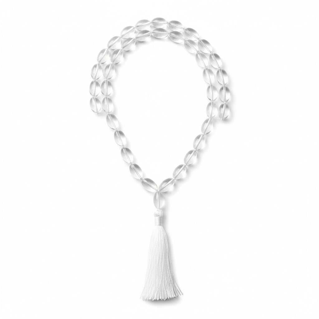 Sphatik Lingam Shaped Beads Mala-126 gms