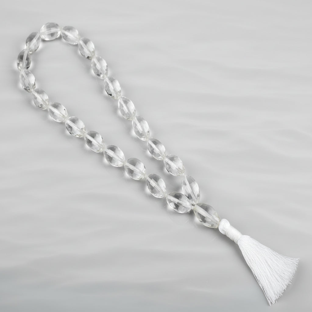 Sphatik Lingam Shaped Beads Mala-130 gms
