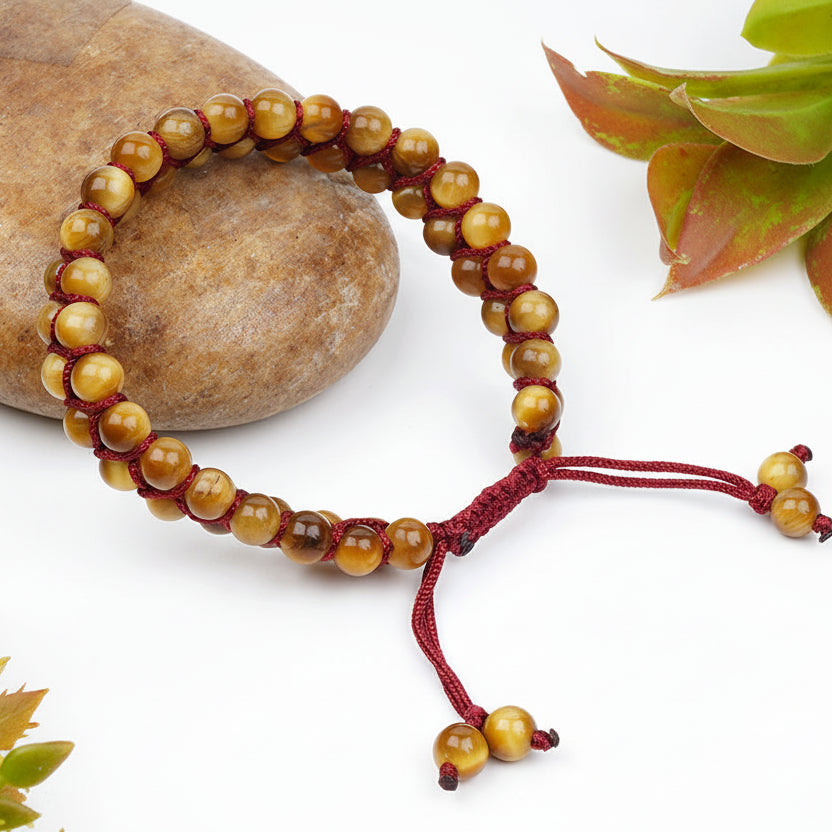 Brown Cats Eye Double Layer Thread Bracelet
