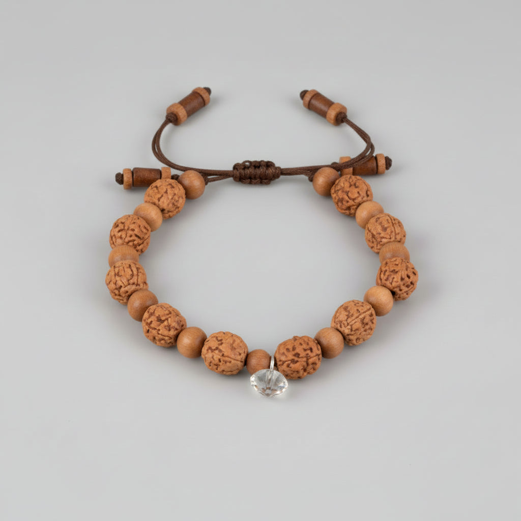 5 Mukhi Guru Bracelet from Java with Sandalwood Beads