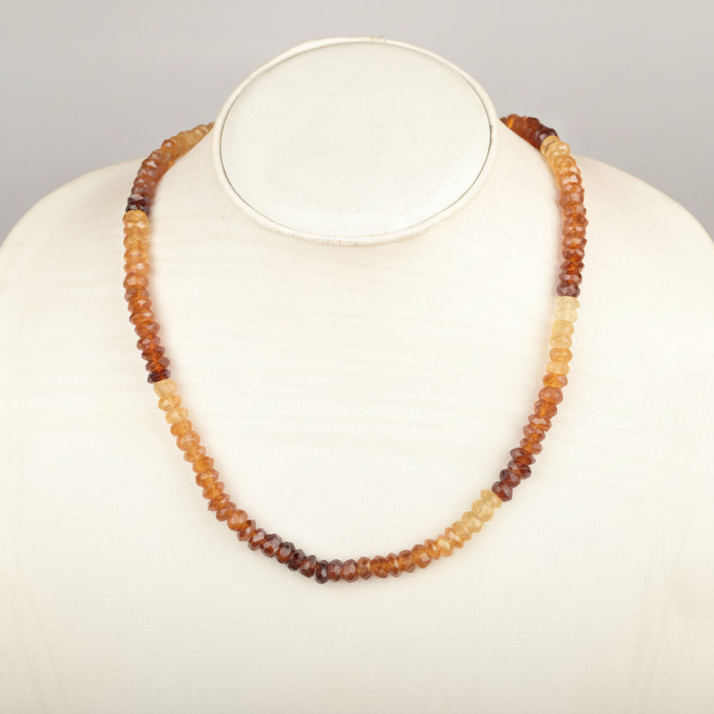 Multi Colour Gomed Faceted Button Beads Necklace-2 x 5 mm