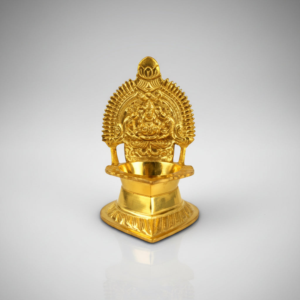 Shree Mahalaxmi Diya In Brass-Set of 2
