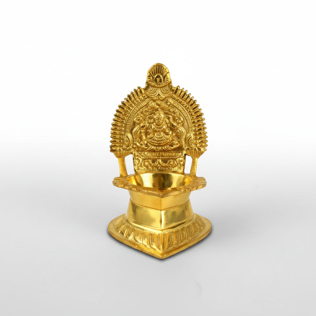 Shree Mahalaxmi Diya In Brass-One Piece