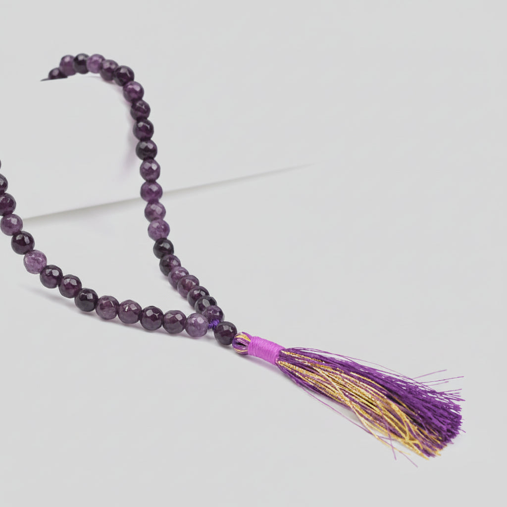 Amethyst Round Faceted Beads Mala-6 mm