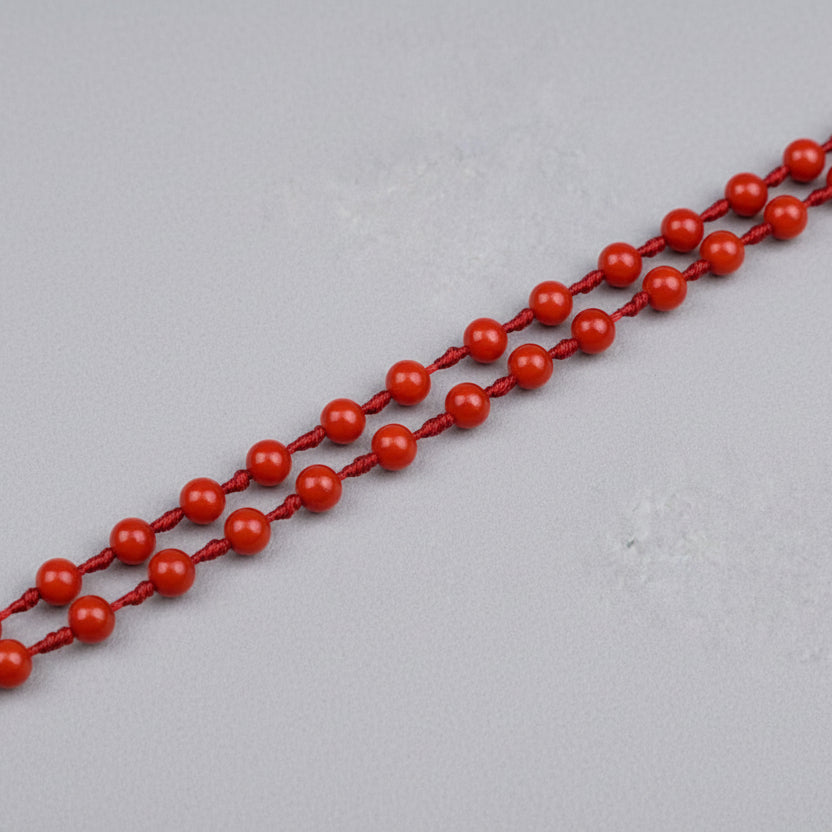 Red Coral Mala-3 mm