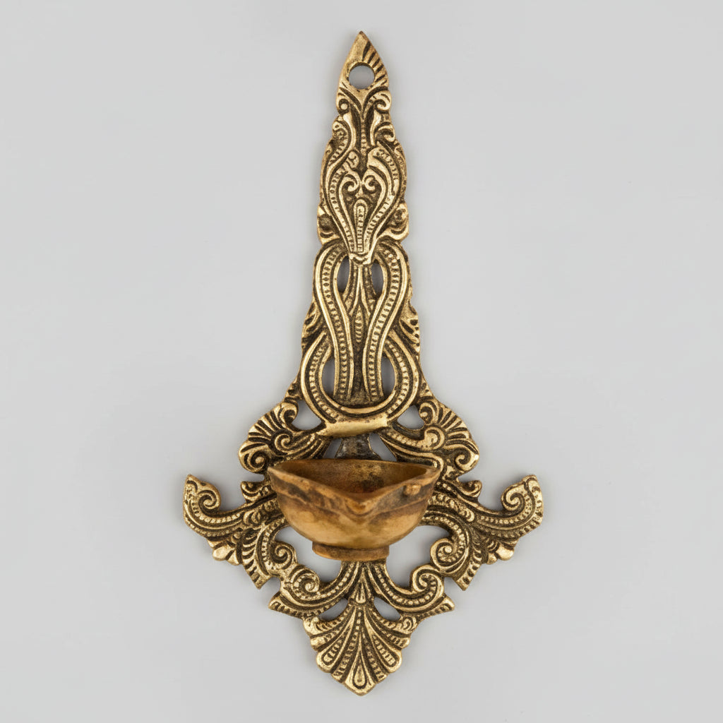 Antique Hanging Brass Diya-One Piece