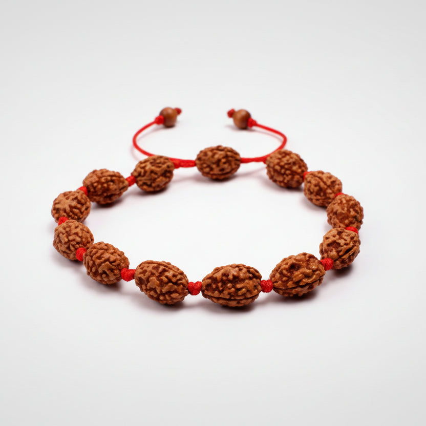 3 Mukhi Mahajwala Bracelet From Java In Silk Thread-14 mm