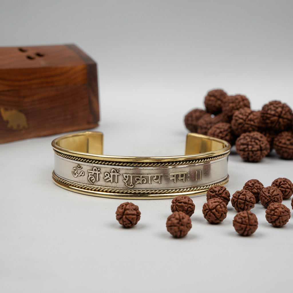 Shukra Venus Mantra Kada-Brass Finish