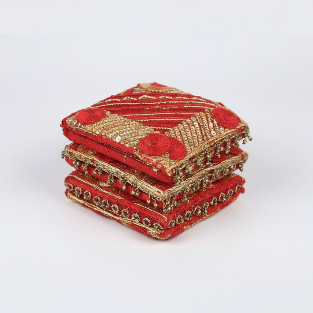Red Netted Mata ki Chunri-Design II