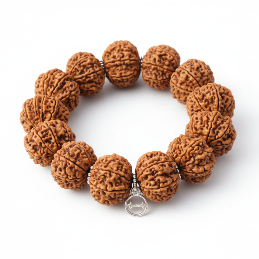 10 Mukhi Krishna Bracelet-Small-Silver Chakri