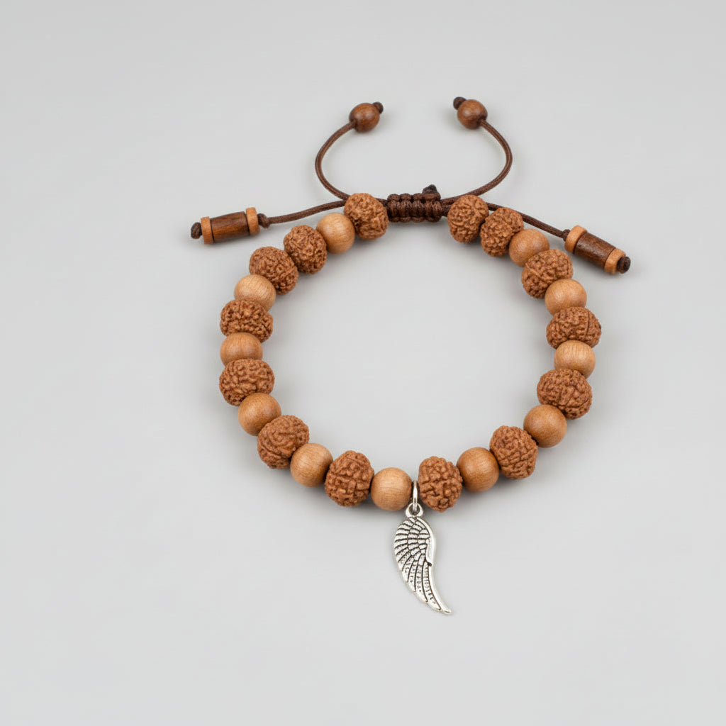 10 Mukhi Krishna Bracelet from Java with Sandalwood Beads