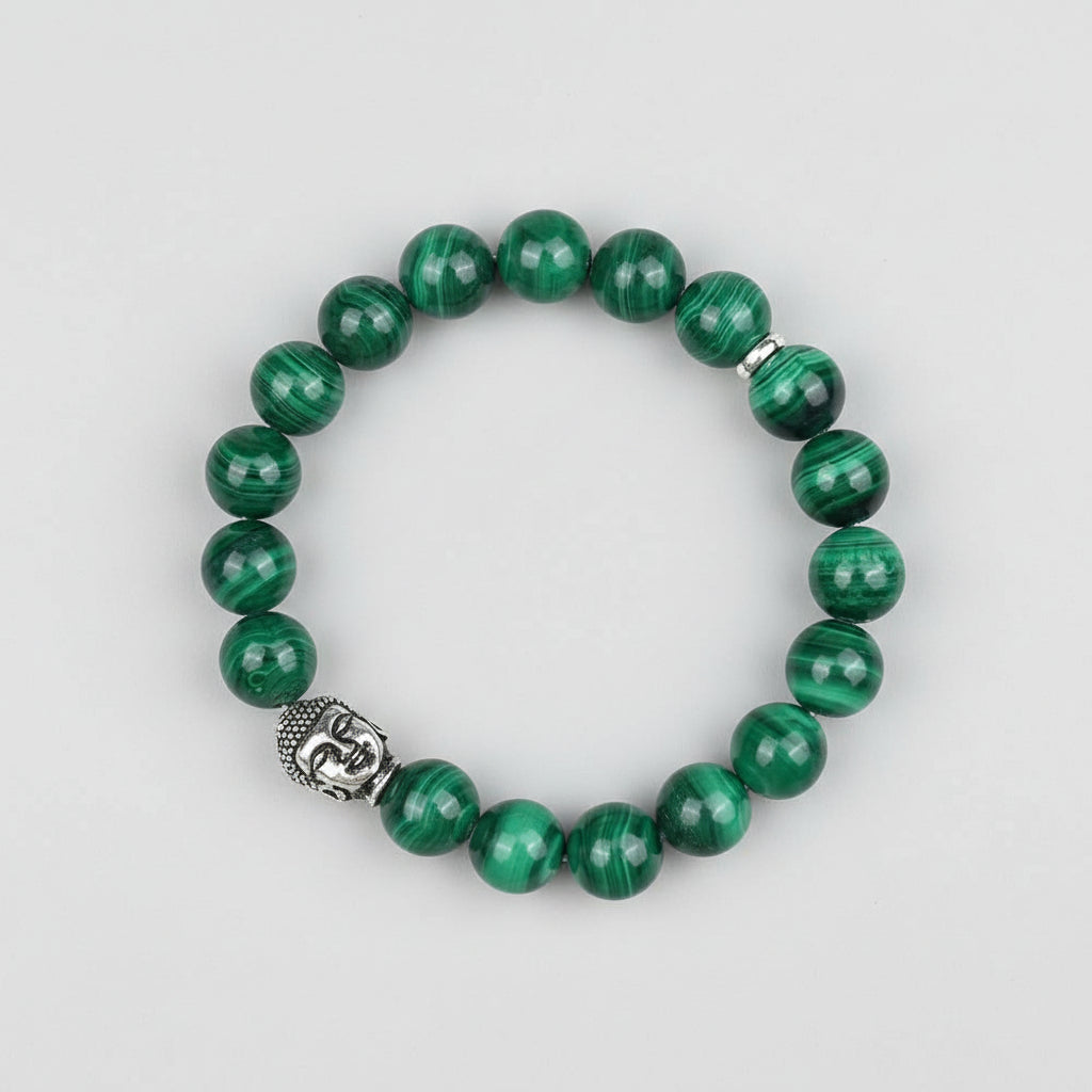 Malachite Buddha Charm Bracelet-10 mm