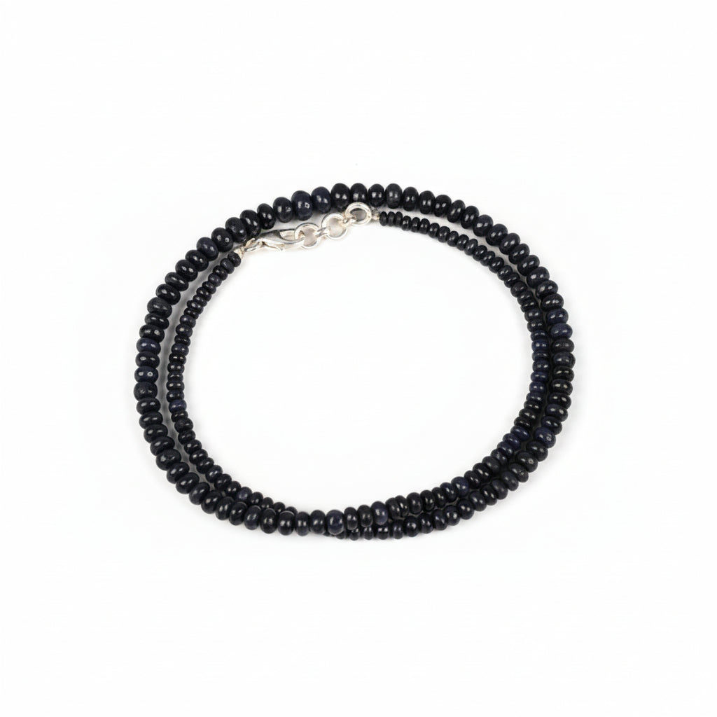 Blue Sapphire Button Shape Necklace-102 carats