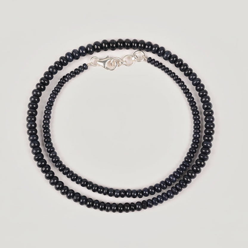 Blue Sapphire Button Shape Necklace-92.5 carats