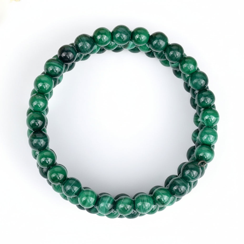 Malachite Spiral Stack Bracelet-6 mm