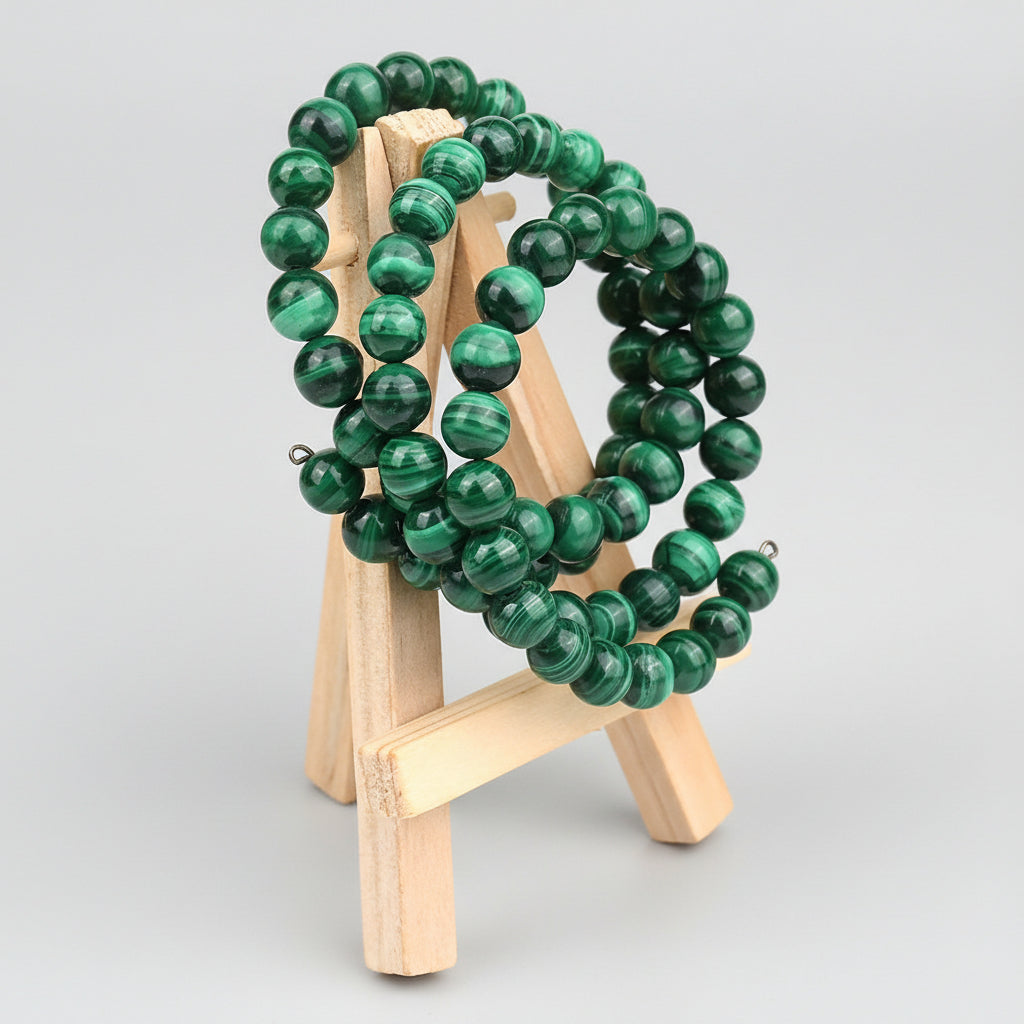 Malachite Spiral Stack Bracelet-6 mm