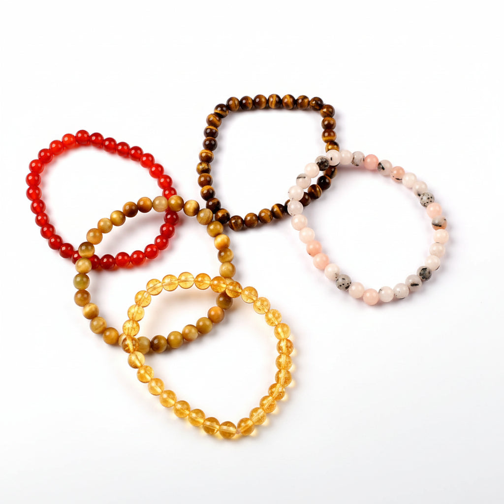 Semi Precious Gemstone Bracelet Set For Right Hand-8 mm