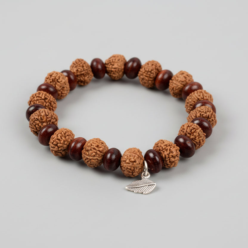 11 Mukhi Ekadash Bracelet from Java with Red Sandalwood Beads