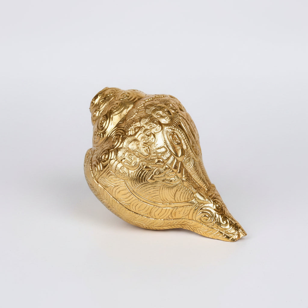 Vishnu Vishwarupam Natural Shankh (Gold Plated)