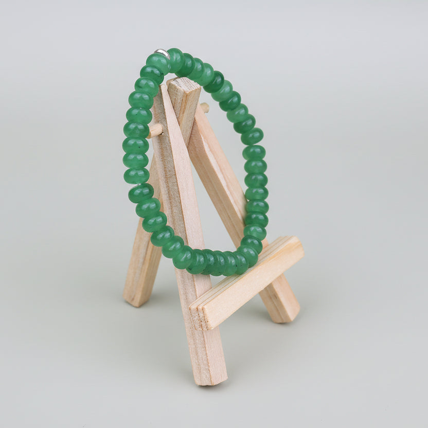 Green Aventurine Eliptical Beads Bracelet