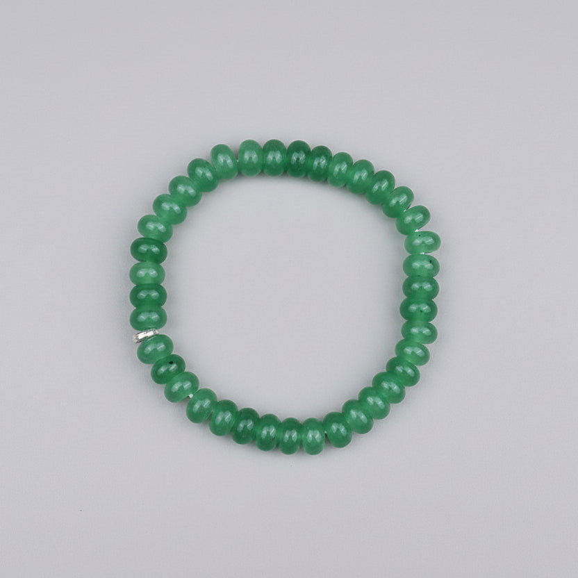 Green Aventurine Eliptical Beads Bracelet