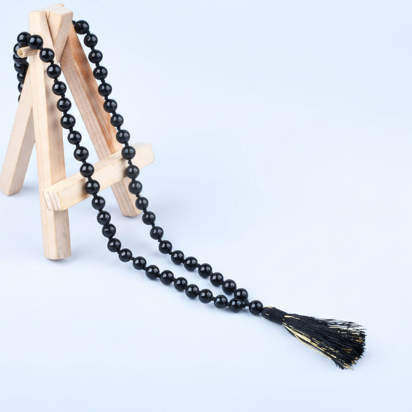 Natural Black Tourmaline Mala-6 mm