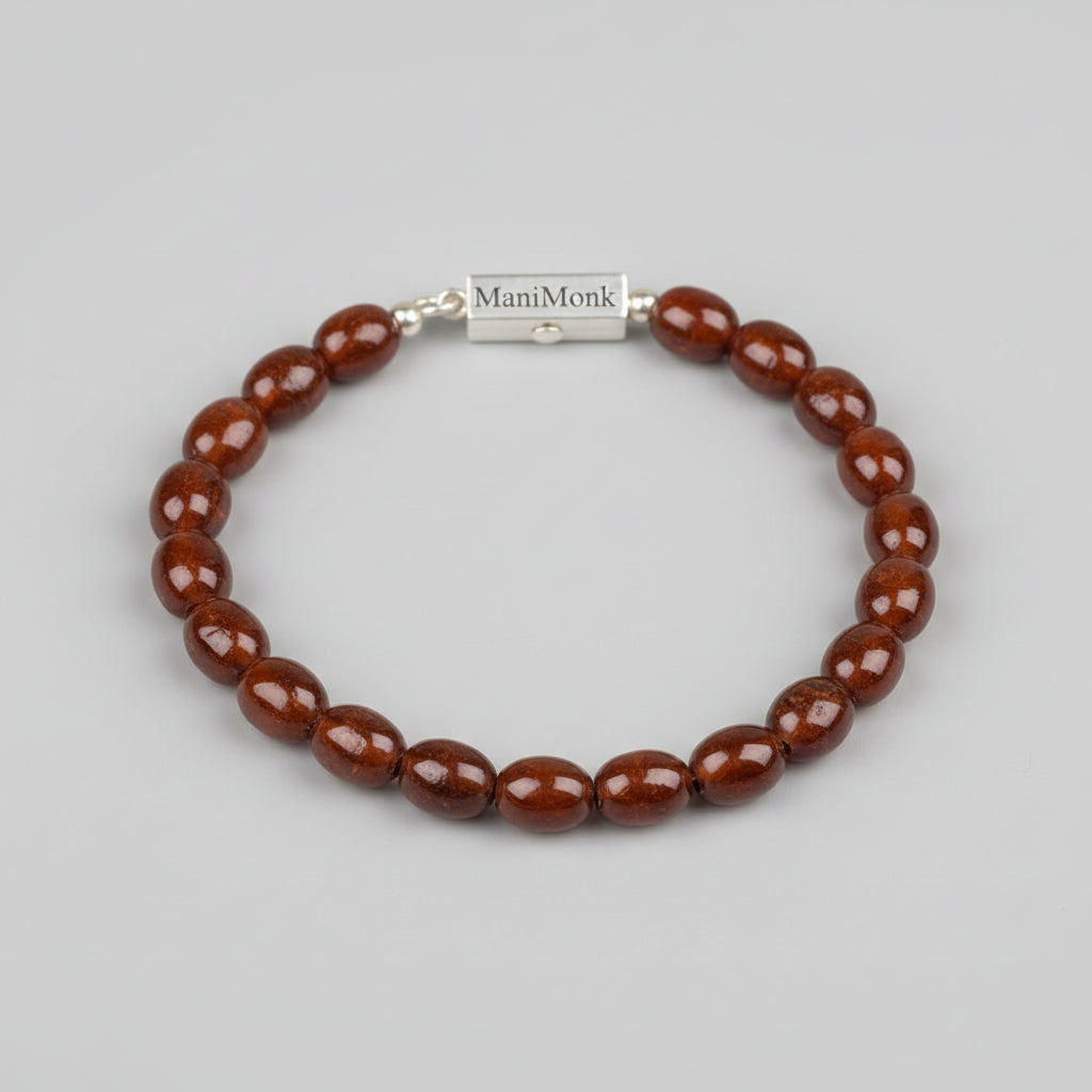 Gomed Flat Oval Beads Bracelet
