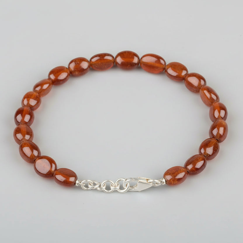Gomed Flat Oval Beads Bracelet