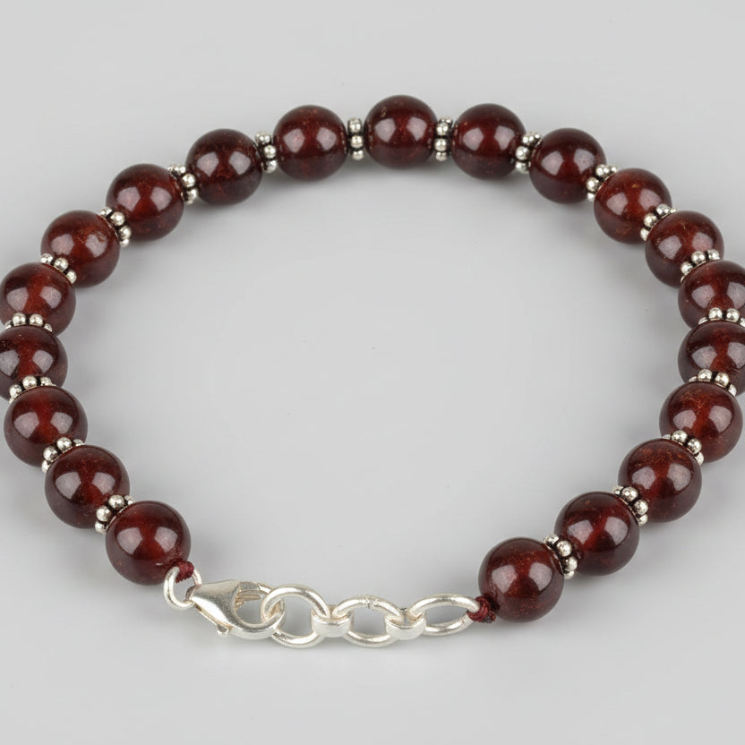 Gomed 925 Silver Chakri Bracelet-6 mm
