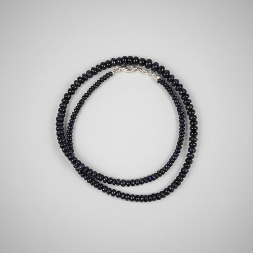 Blue Sapphire Button Shape Necklace-92.5 carats
