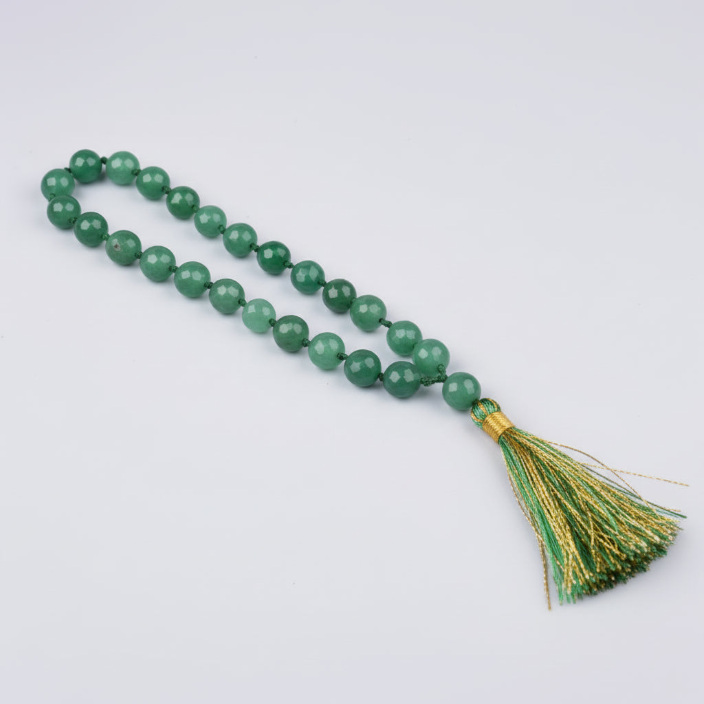 Green Aventurine Faceted Beads Thread Mala