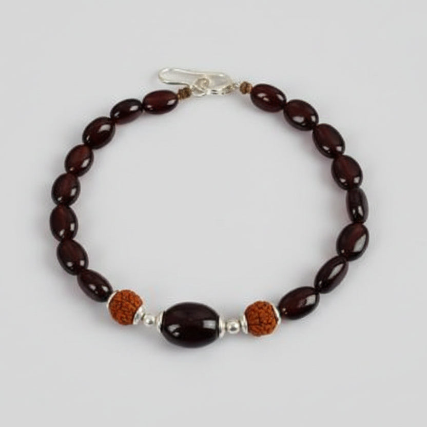 Rudraksha and Gomed Bracelet (60 carats)