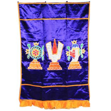 Temple Curtain Venkateshwara Design-Blue