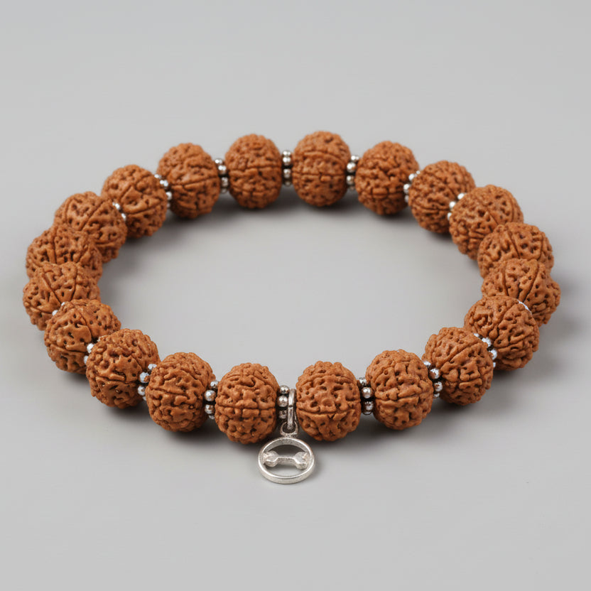 11 Mukhi Ekadash Rudra Java Bracelet-Woolen Spacers