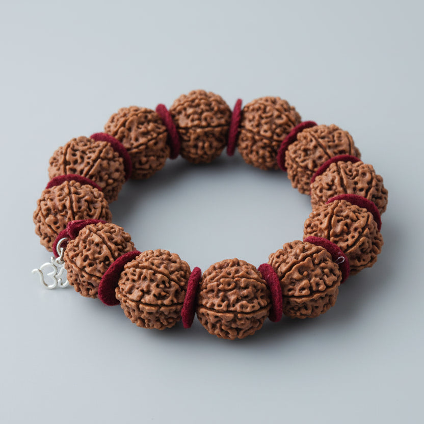 9 Mukhi Durga Shakti Bracelet-Collector-Woolen Spacers