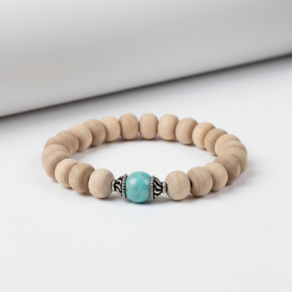 Amazonite and Tulsi beads Bracelet