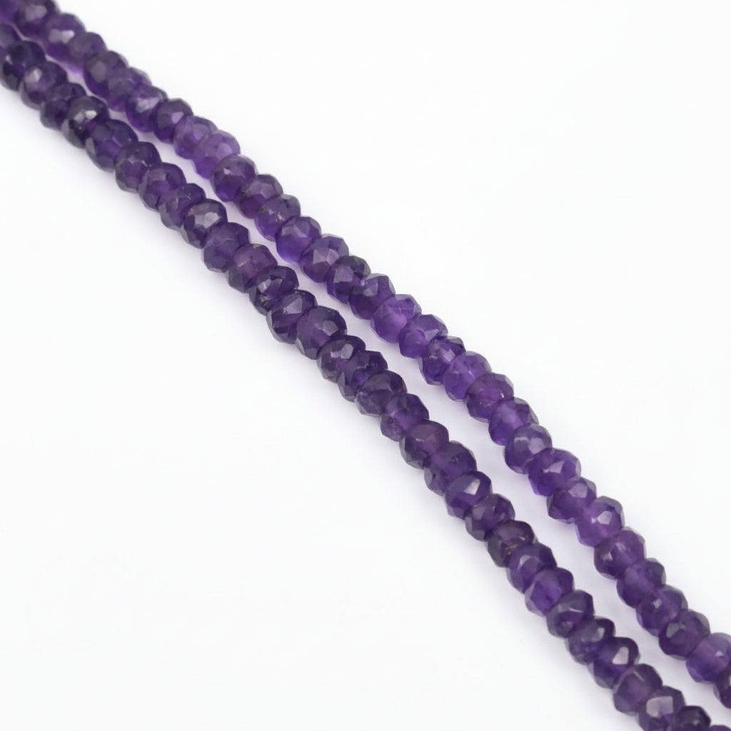 Amethyst Faceted Button Shape Beads Necklace