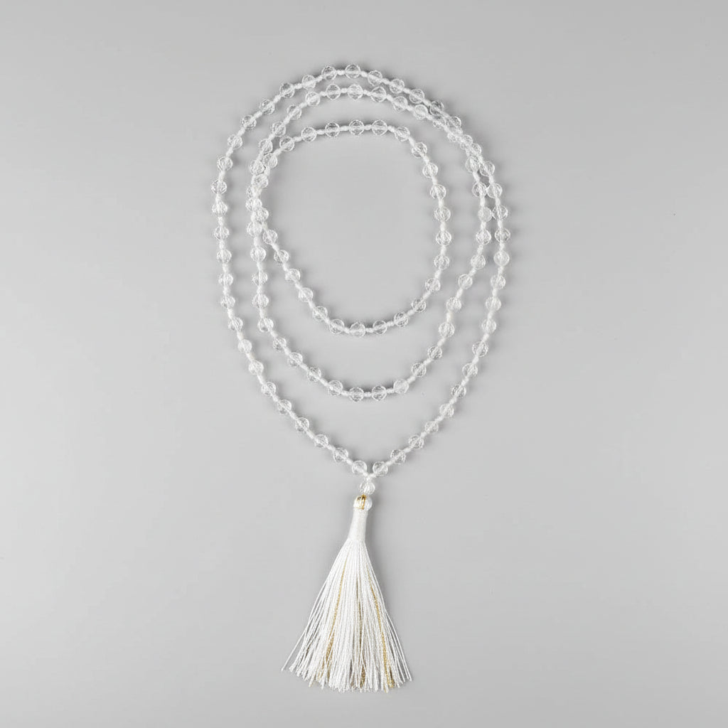 Sphatik Faceted Beads Mala-20 mm