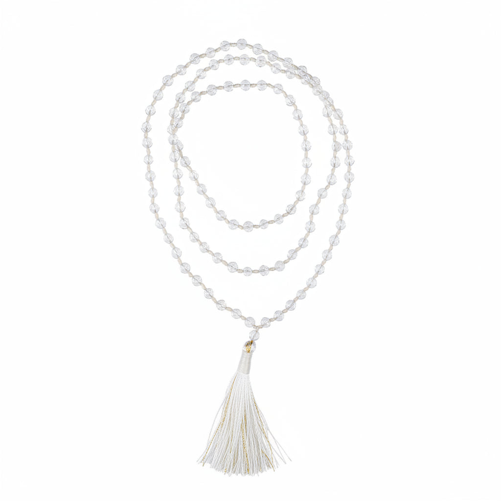Sphatik Faceted Beads Mala-12 mm