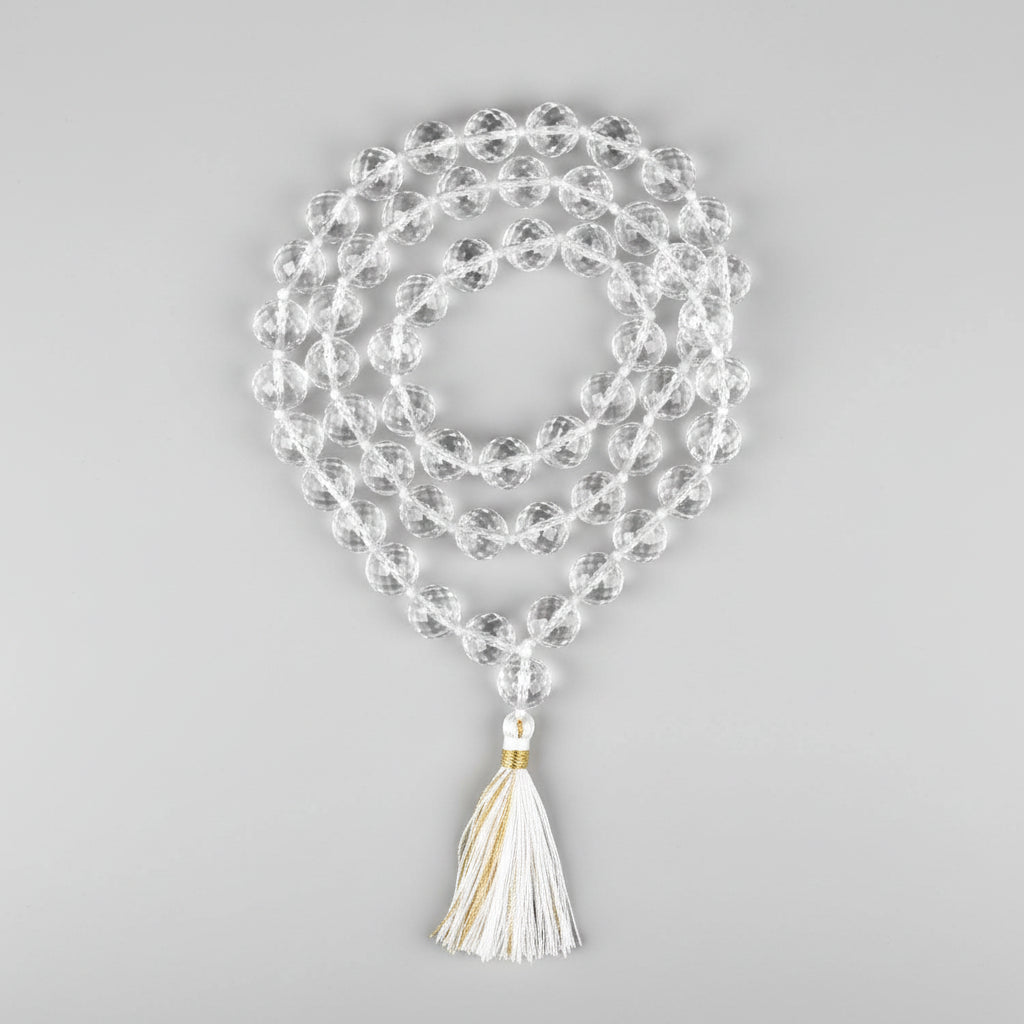 Sphatik Faceted Beads Mala-6 mm