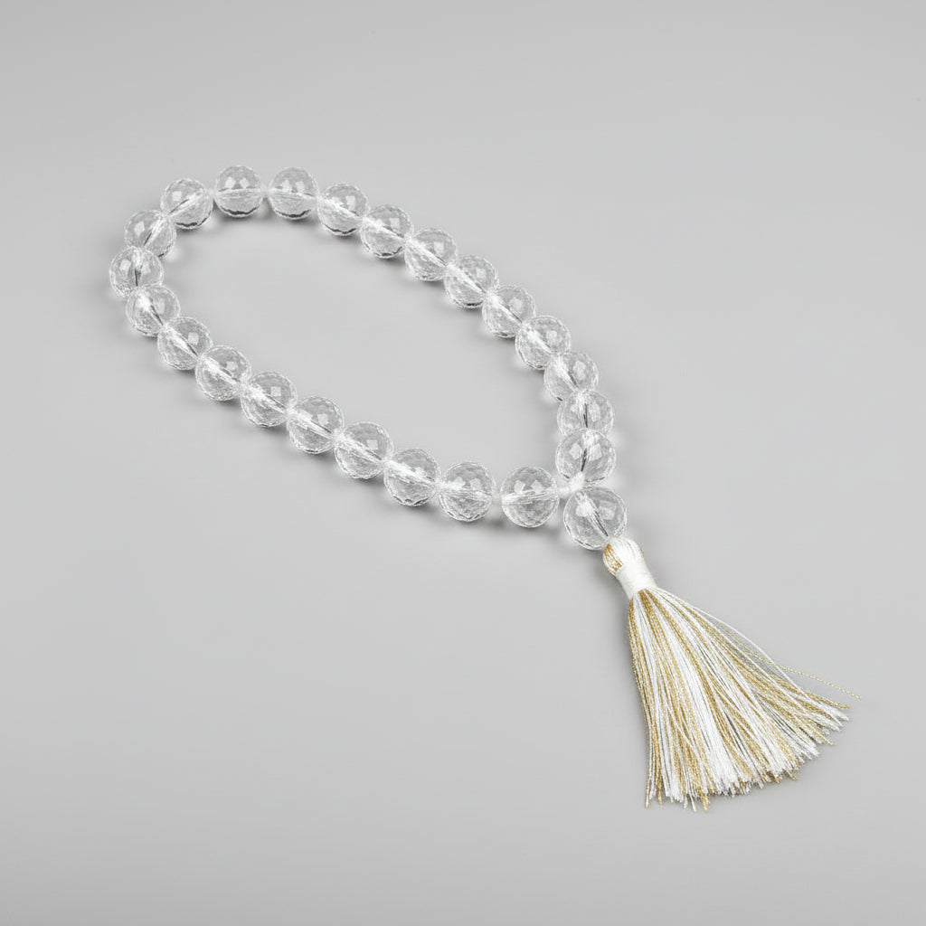 Sphatik Faceted Beads Mala-8 mm