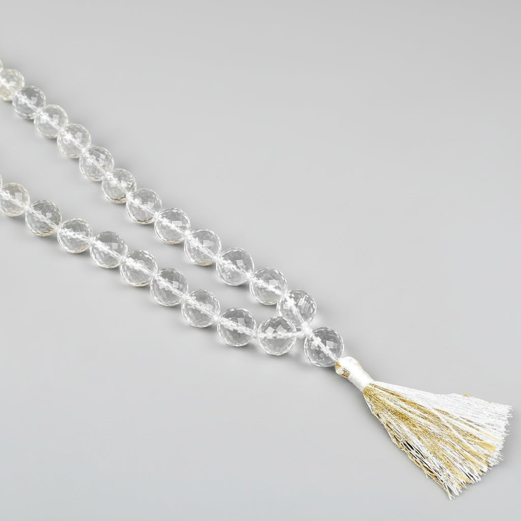 Sphatik Faceted Beads Mala-4 mm