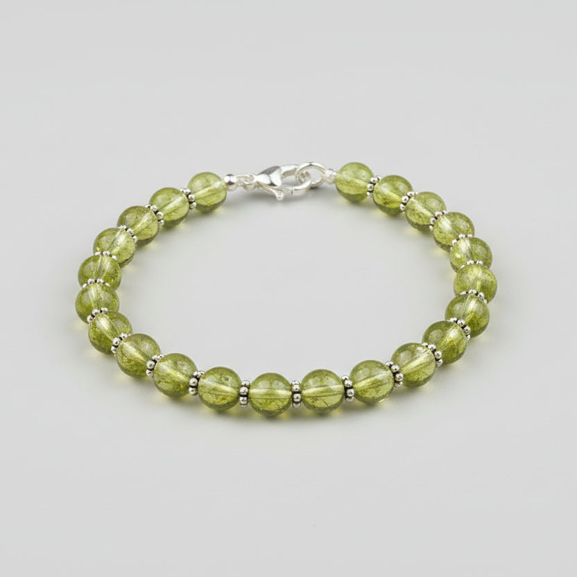 Peridot 925 Silver Chakri Bracelet