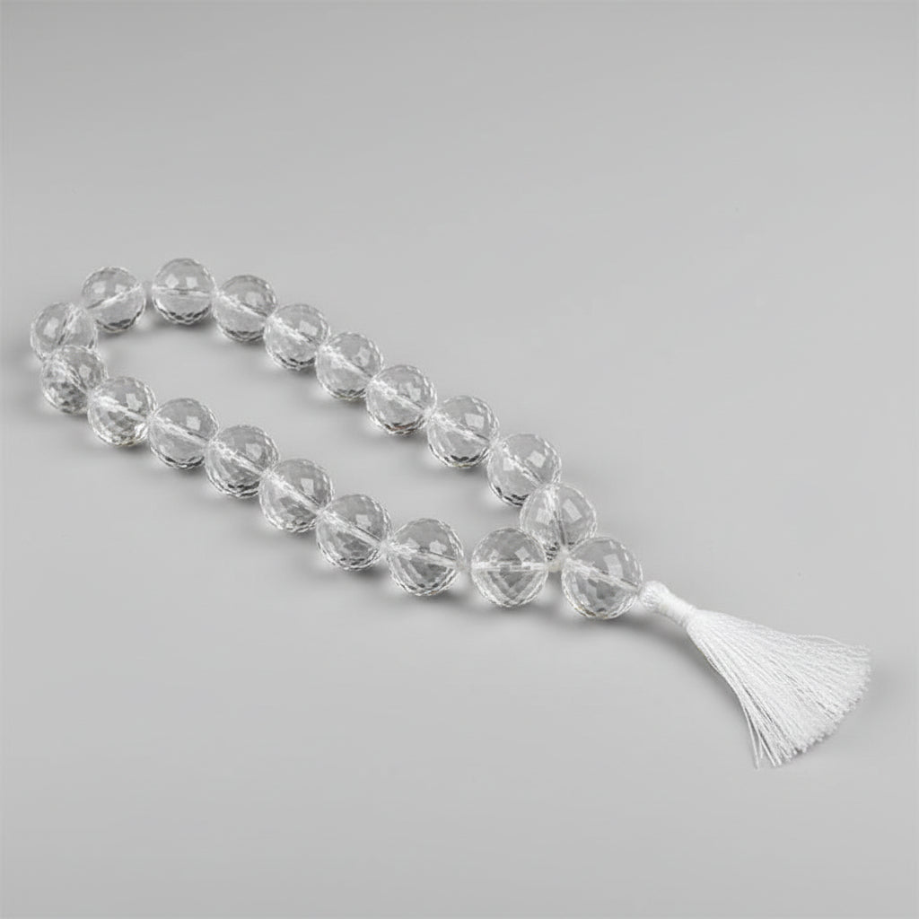 Sphatik Faceted Beads Mala-12 mm