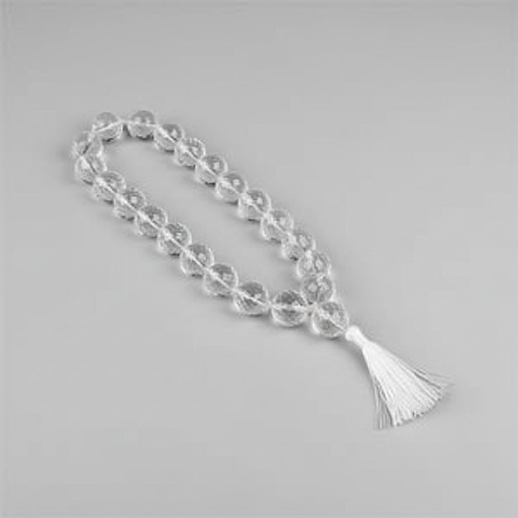 Sphatik Faceted Beads Mala-16 mm