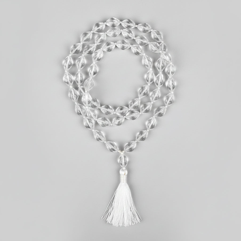 Sphatik Crystal Twisted Beads Mala-20 mm