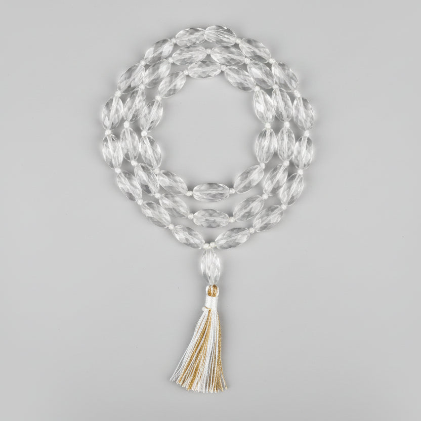 Sphatik Crystal Twisted Beads Mala-16 mm