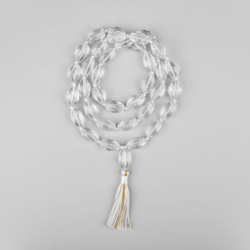 Sphatik Crystal Twisted Beads Mala-12 mm